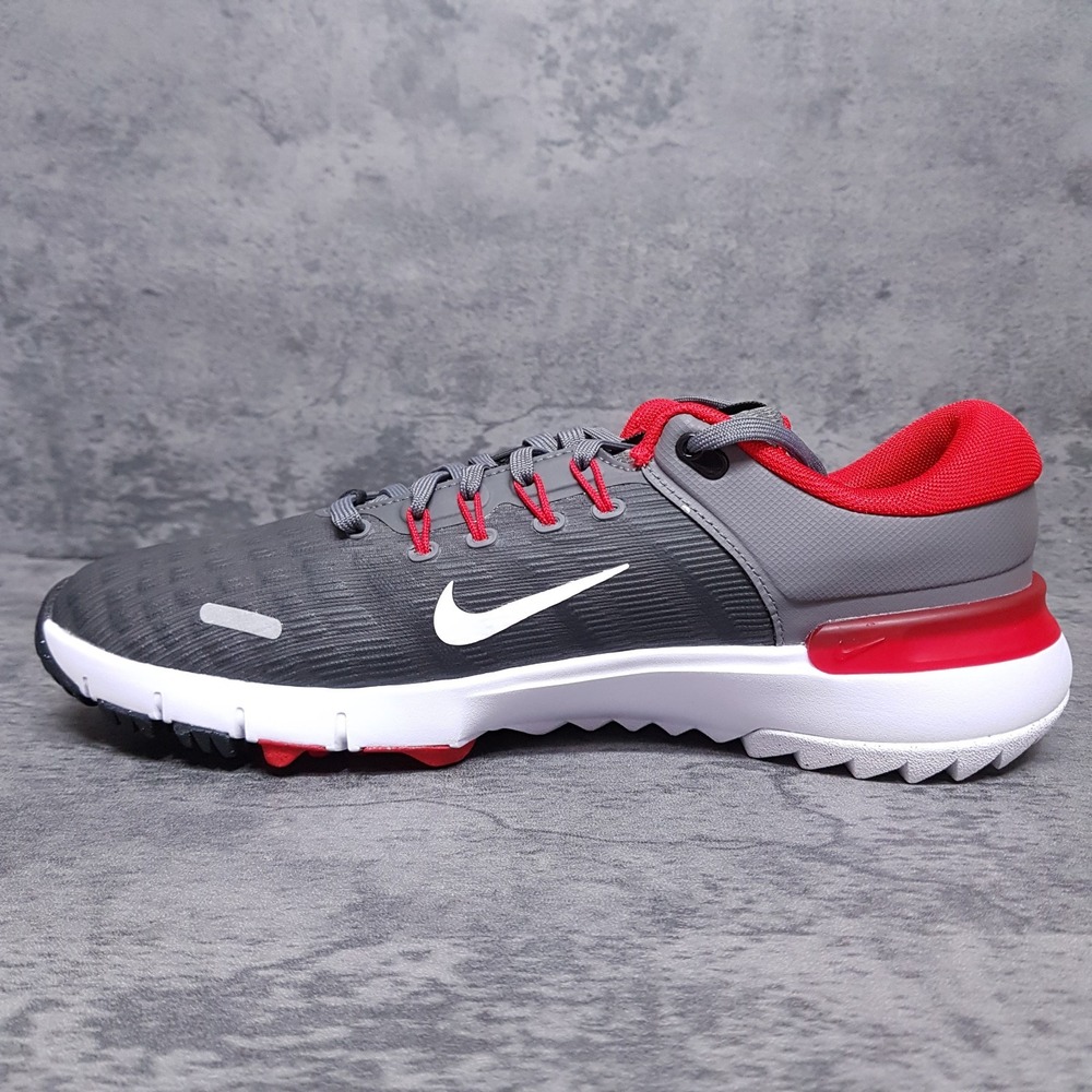 NIKE Free Golf Next Nature Golf Shoes‎ Mens Size 10.5 Iron Grey University Red - Picture 2 of 5
